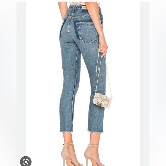 GRLFRND Denim - GRLFRND high waist skinny crop frayed jeans